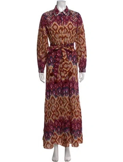 Pre-owned Figue Printed Long Dress In Multicolor