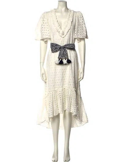 Pre-owned Figue Printed Long Dress In Neutral