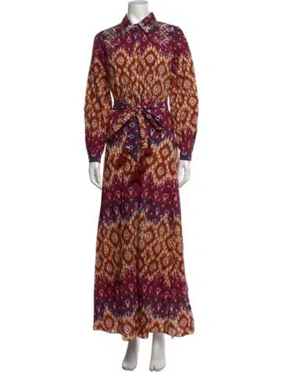 Pre-owned Figue Printed Long Dress W/ Tags In Multicolor