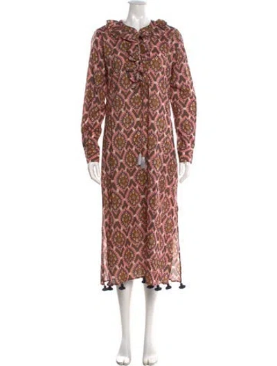 Pre-owned Figue Printed Long Dress W/ Tags In Pink