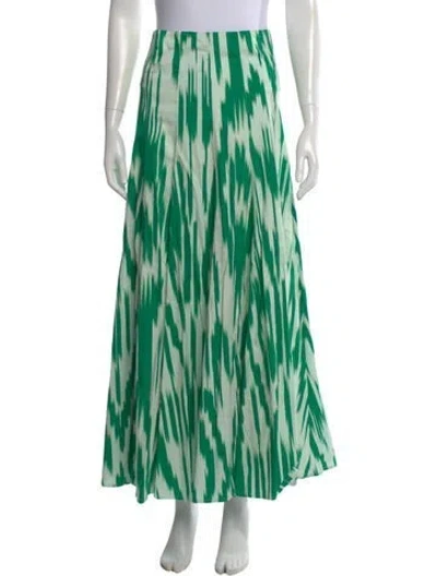 Pre-owned Figue Printed Long Skirt In Green