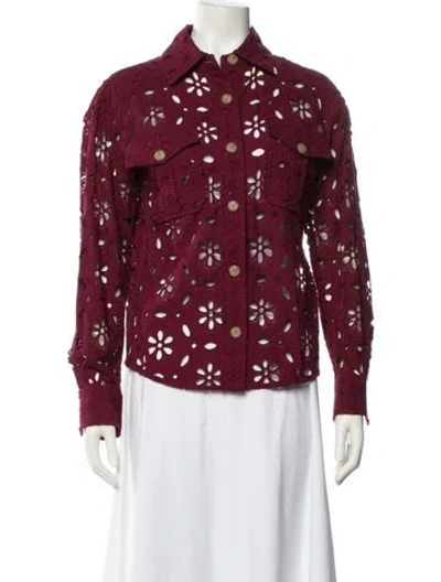 Pre-owned Figue Printed Long Sleeve Button-up Top In Multi