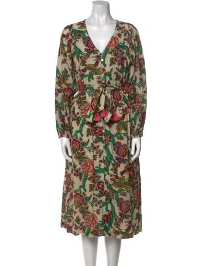 Pre-owned Figue Printed Midi Length Dress