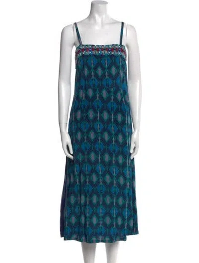 Pre-owned Figue Printed Midi Length Dress In Multi