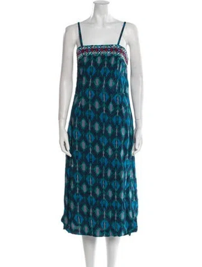 Pre-owned Figue Printed Midi Length Dress In Multi