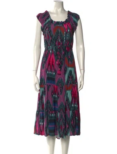 Pre-owned Figue Printed Midi Length Dress In Multi