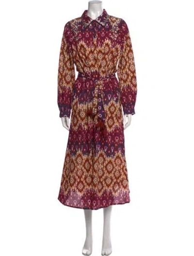 Pre-owned Figue Printed Midi Length Dress In Multicolor