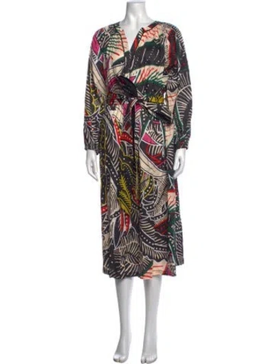 Pre-owned Figue Printed Midi Length Dress In Multicolor