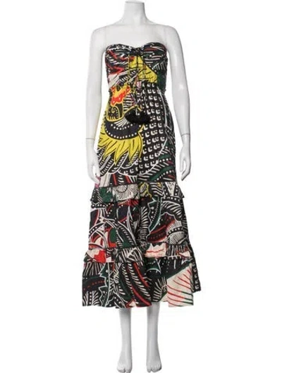 Pre-owned Figue Printed Midi Length Dress In Multicolor