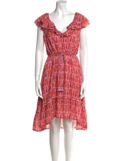 Pre-owned Figue Printed Midi Length Dress In Purple