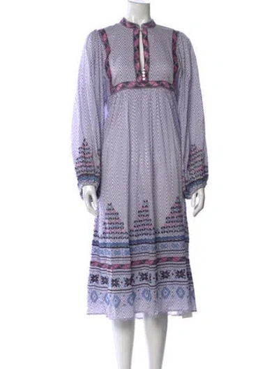 Pre-owned Figue Printed Midi Length Dress In Purple