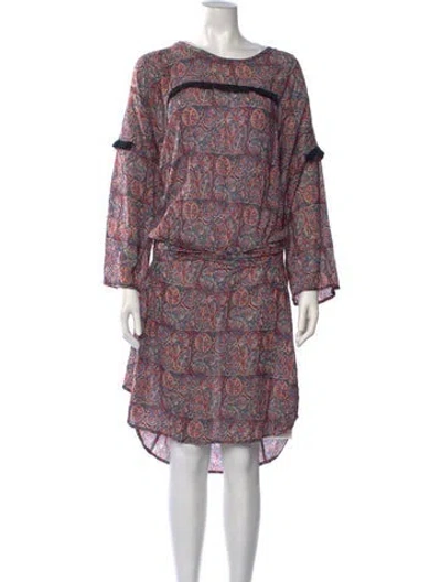 Pre-owned Figue Printed Midi Length Dress In Red