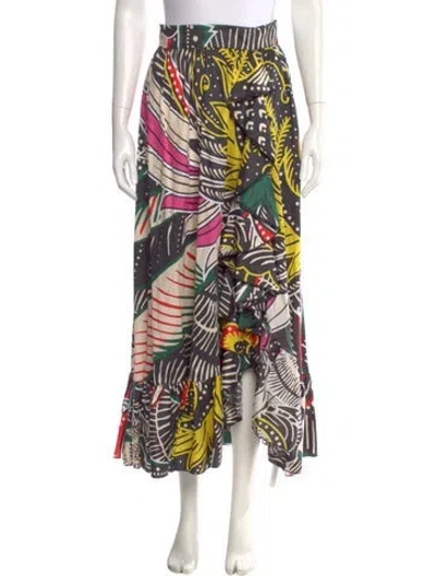Pre-owned Figue Printed Midi Length Skirt