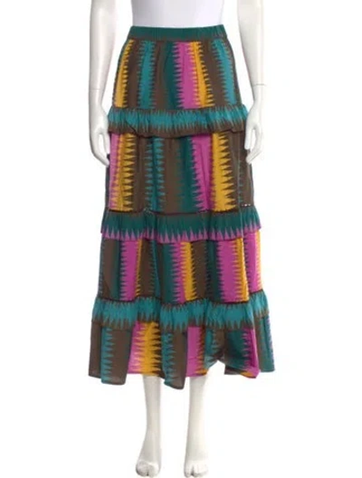 Pre-owned Figue Printed Midi Length Skirt In Multi