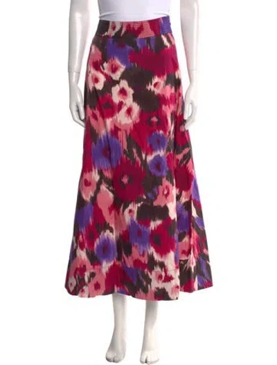 Pre-owned Figue Printed Midi Length Skirt W/ Tags In Pink