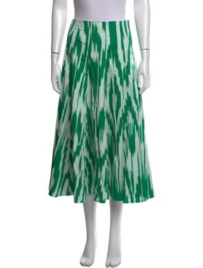 Pre-owned Figue Printed Midi Length Skirt In White