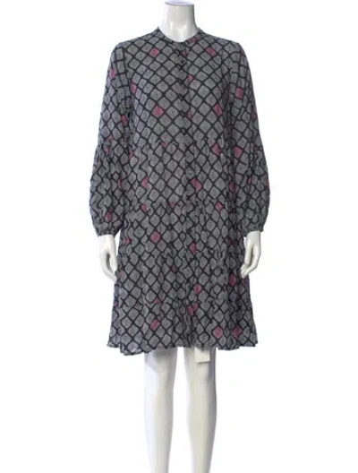 Pre-owned Figue Printed Mini Dress In Black