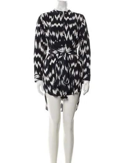 Pre-owned Figue Printed Mini Dress In Black