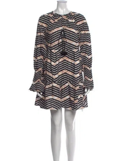 Pre-owned Figue Printed Mini Dress In Black