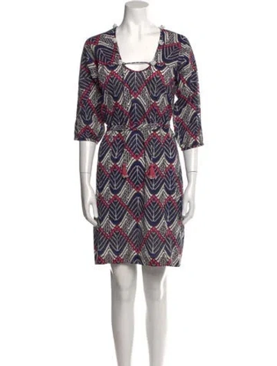 Pre-owned Figue Printed Mini Dress In Blue