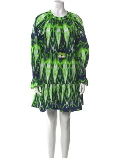 Pre-owned Figue Printed Mini Dress In Blue