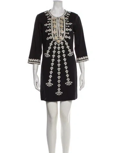 Pre-owned Figue Printed Mini Dress In Blue