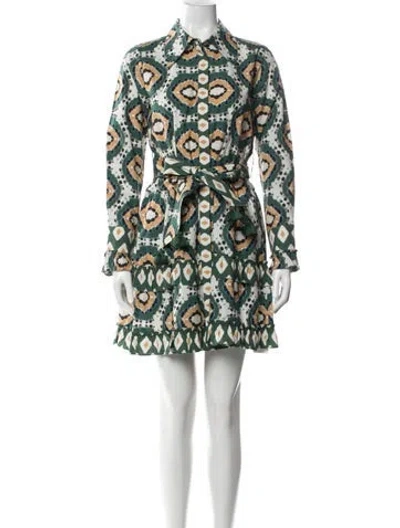 Pre-owned Figue Printed Mini Dress In Blue