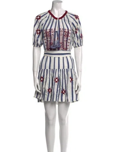 Pre-owned Figue Printed Mini Dress In Multi