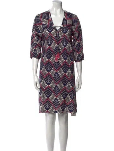 Pre-owned Figue Printed Mini Dress In Multi
