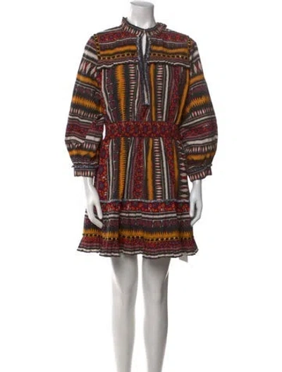 Pre-owned Figue Printed Mini Dress In Multi