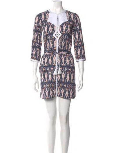Pre-owned Figue Printed Mini Dress In Multi