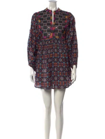 Pre-owned Figue Printed Mini Dress In Multicolor