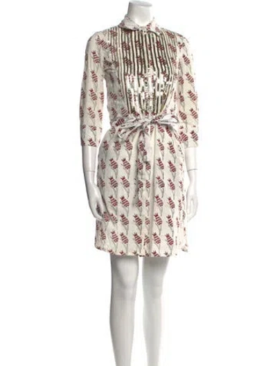 Pre-owned Figue Printed Mini Dress In Neutral