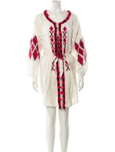 Pre-owned Figue Printed Mini Dress In Neutral