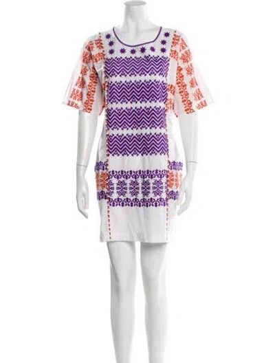 Pre-owned Figue Printed Mini Dress In Neutral