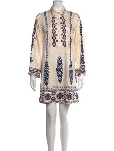 Pre-owned Figue Printed Mini Dress In Neutrals