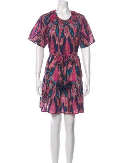 Pre-owned Figue Printed Mini Dress In Pink