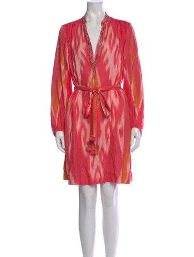 Pre-owned Figue Printed Mini Dress In Pink