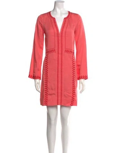 Pre-owned Figue Printed Mini Dress In Pink