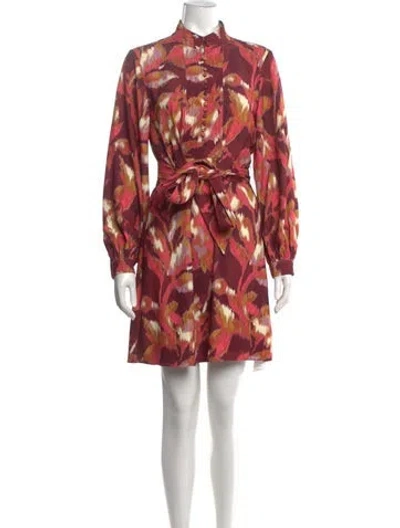 Pre-owned Figue Printed Mini Dress In Pink