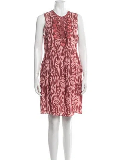 Pre-owned Figue Printed Mini Dress In Pink