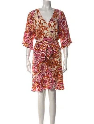 Pre-owned Figue Printed Mini Dress In Purple