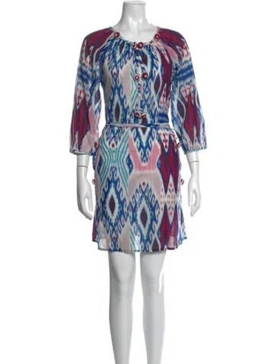 Pre-owned Figue Printed Mini Dress In Purple