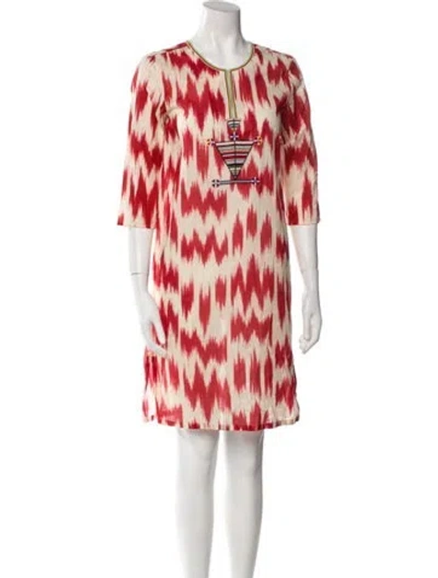 Pre-owned Figue Printed Mini Dress In Red