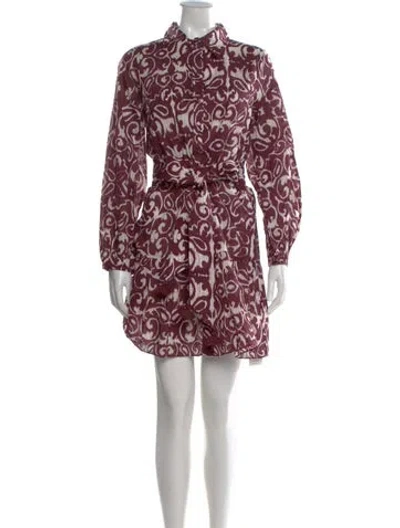 Pre-owned Figue Printed Mini Dress In Red