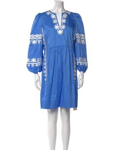 Pre-owned Figue Printed Mini Dress W/ Tags In Blue