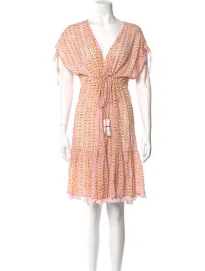 Pre-owned Figue Printed Mini Dress W/ Tags In Pink