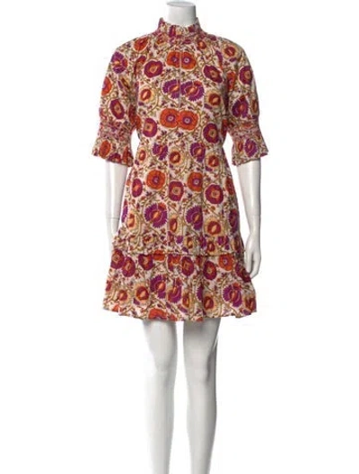 Pre-owned Figue Printed Mini Dress W/ Tags In Purple