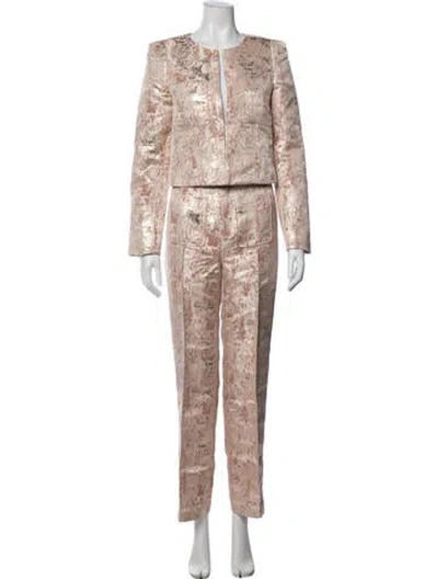 Pre-owned Figue Printed Pant Set W/ Tags In Pink