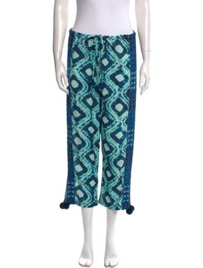 Pre-owned Figue Printed Straight Leg Pants In Blue